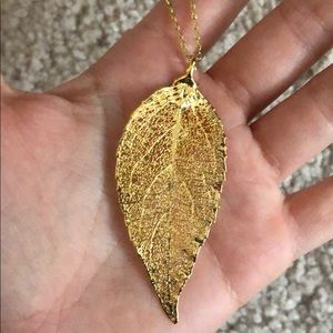 Gold Dipped Leaf Necklace